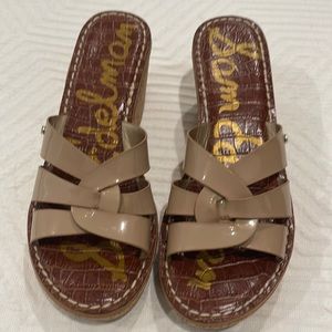 Sam Edelman cork wedge mule sandals